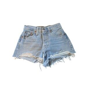 Levi's Denim Shorts Women's 25 Blue 501 Premium Button Fly Cutoff Cotton
